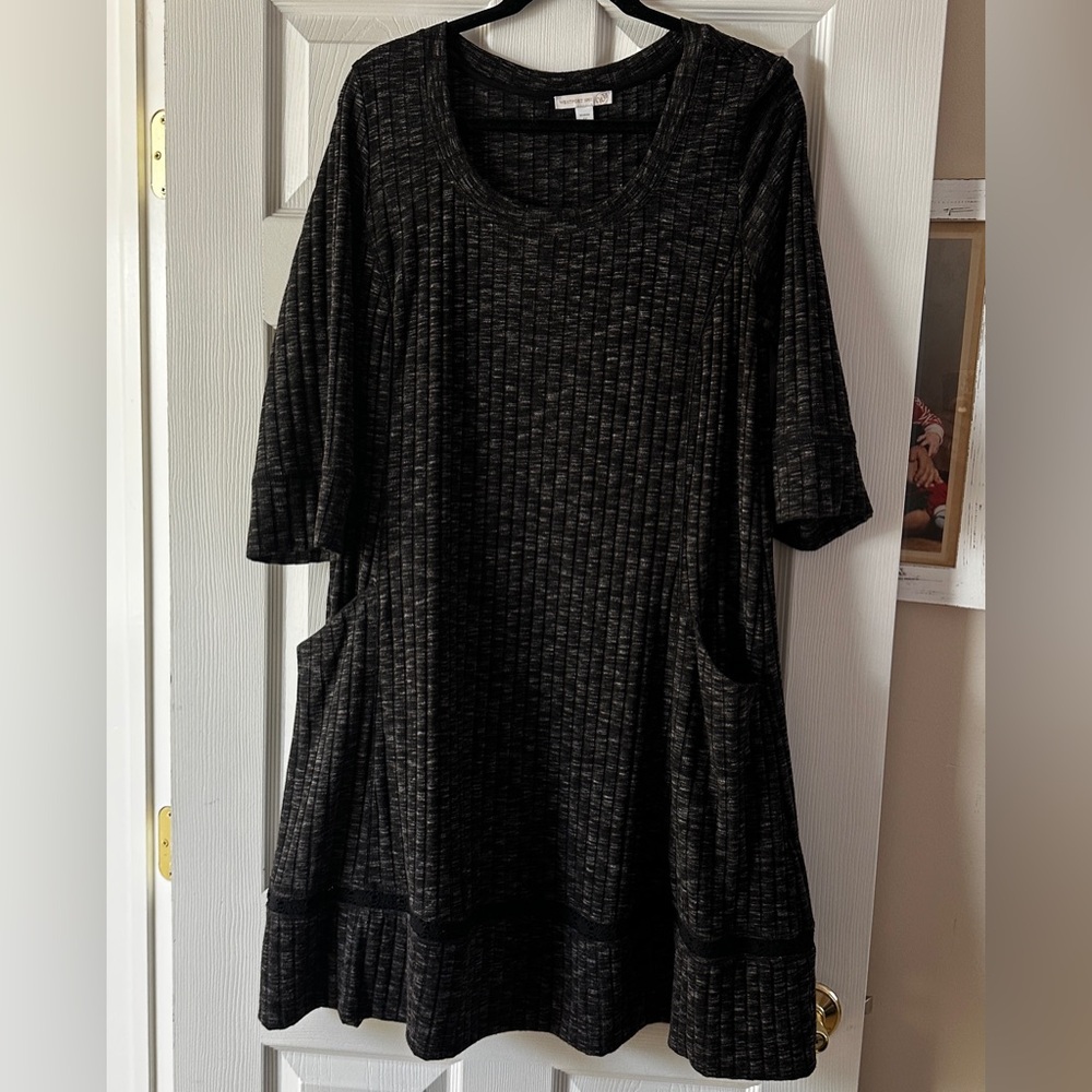 Westport Charcoal Ribbed Dress
